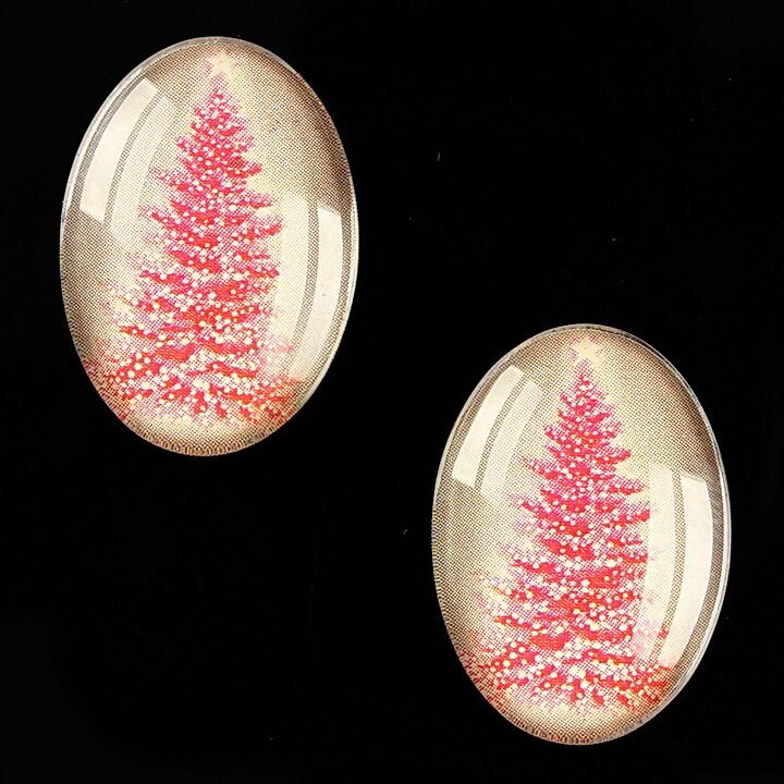 Cabochon sticla 25x18mm "Christmas" cod 582