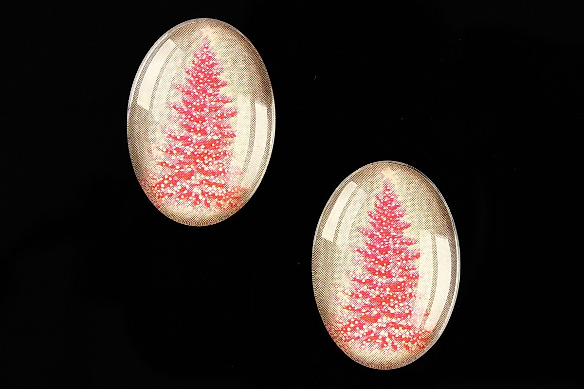 Cabochon sticla 25x18mm "Christmas" cod 582