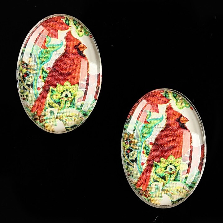 Cabochon sticla 25x18mm "Christmas" cod 585