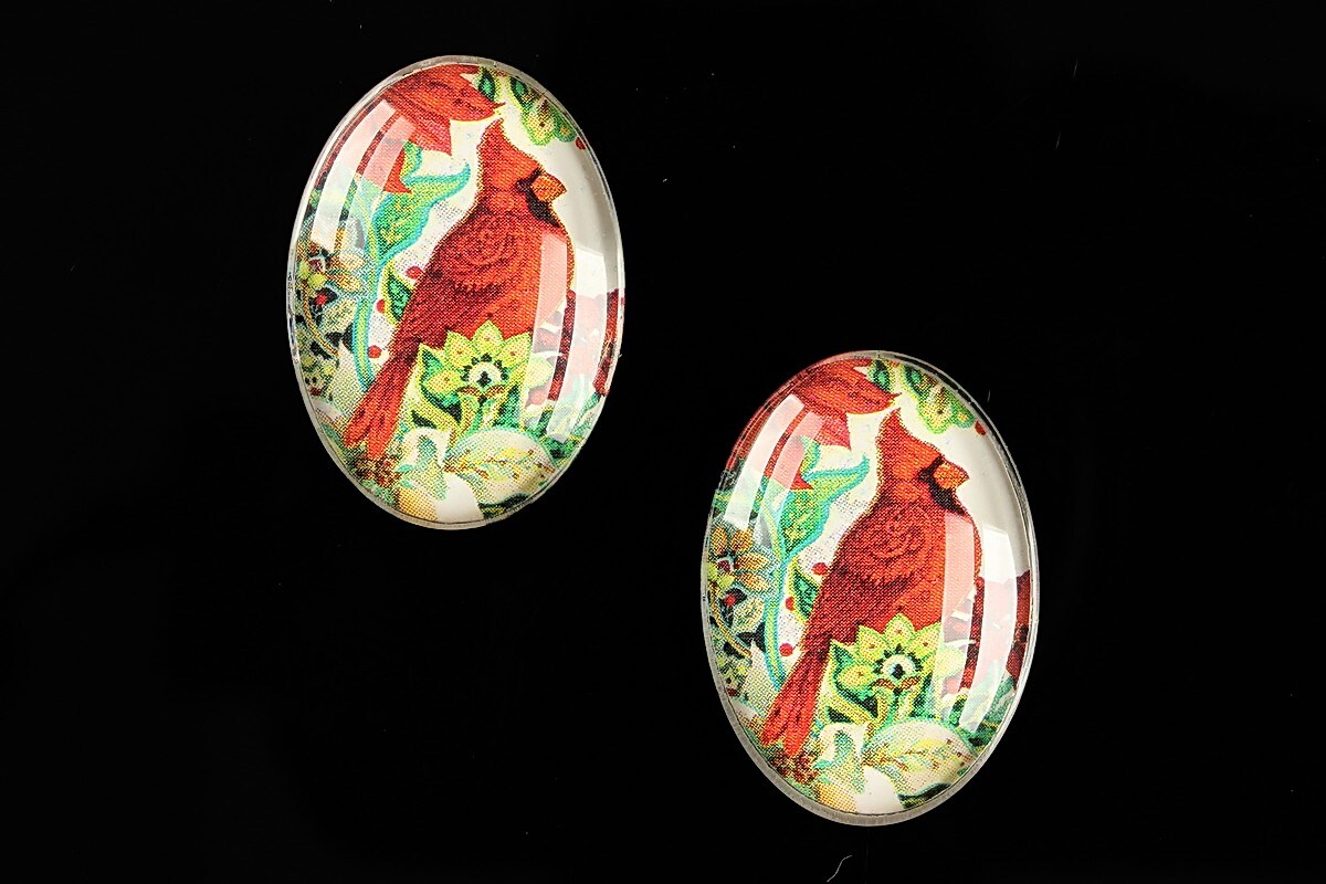 Cabochon sticla 25x18mm "Christmas" cod 585