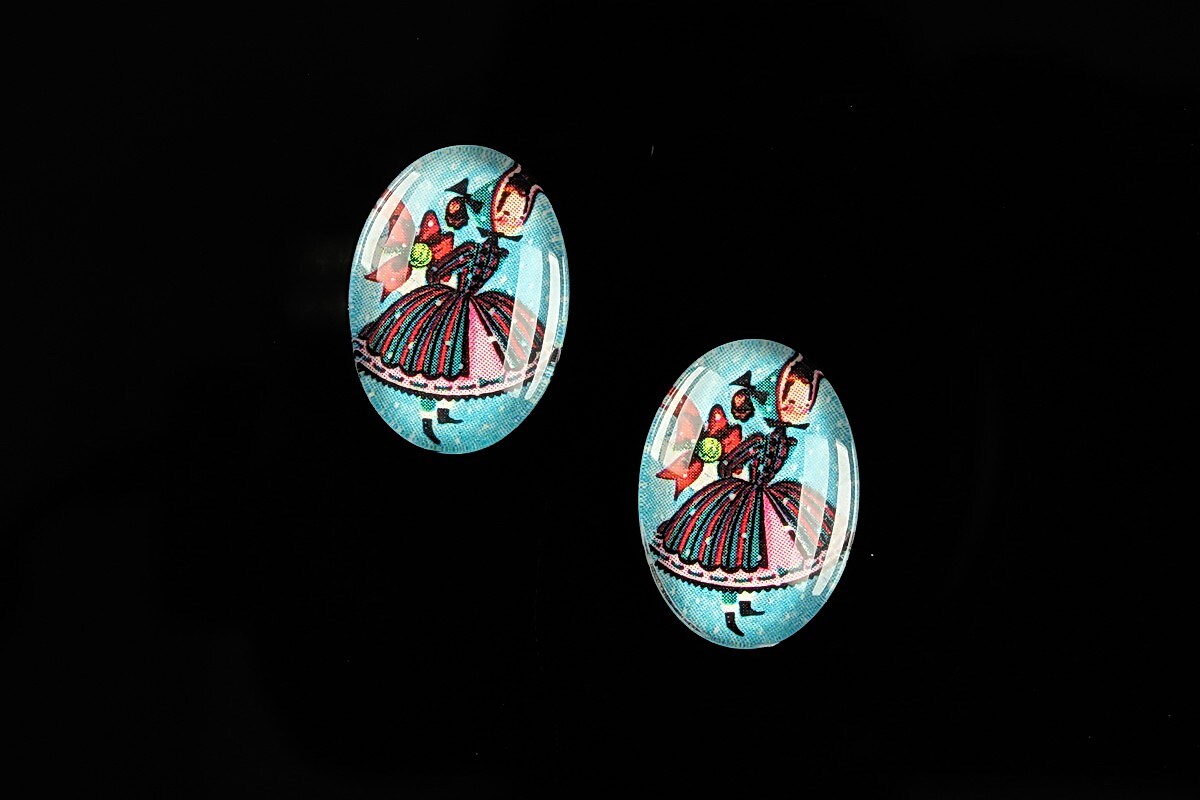 Cabochon sticla 18x13mm "Christmas" cod 589