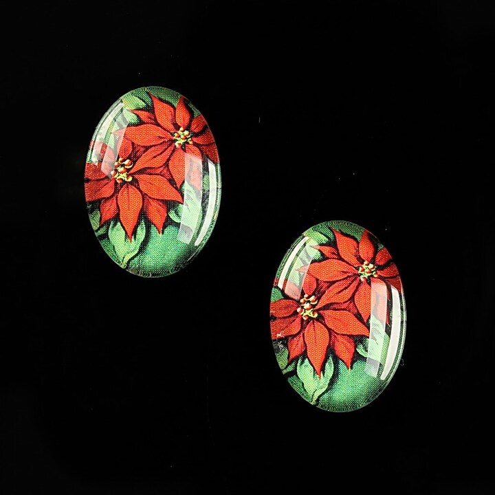 Cabochon sticla 18x13mm "Christmas" cod 590