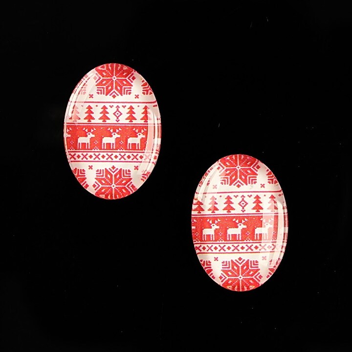 Cabochon sticla 18x13mm "Christmas" cod 596