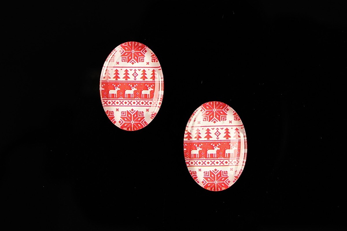 Cabochon sticla 18x13mm "Christmas" cod 596