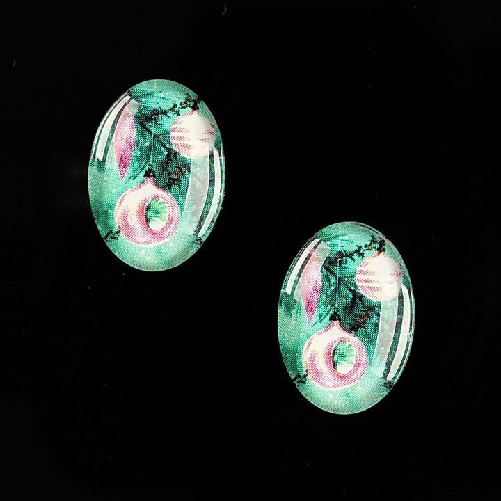 Cabochon sticla 18x13mm "Christmas" cod 597