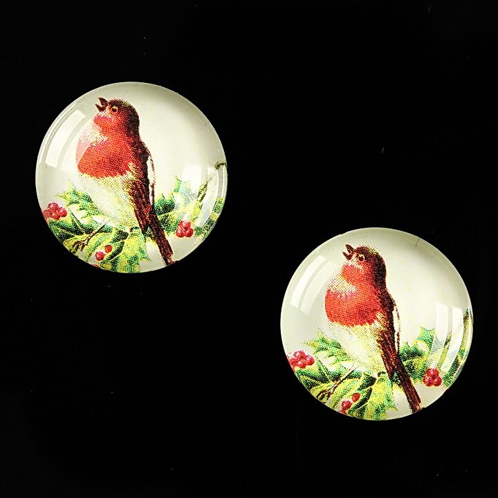 Cabochon sticla 18mm "Christmas" cod 599