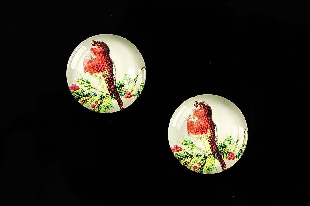 Cabochon sticla 18mm "Christmas" cod 599