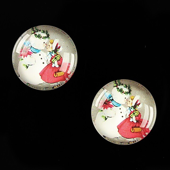 Cabochon sticla 18mm "Christmas" cod 601