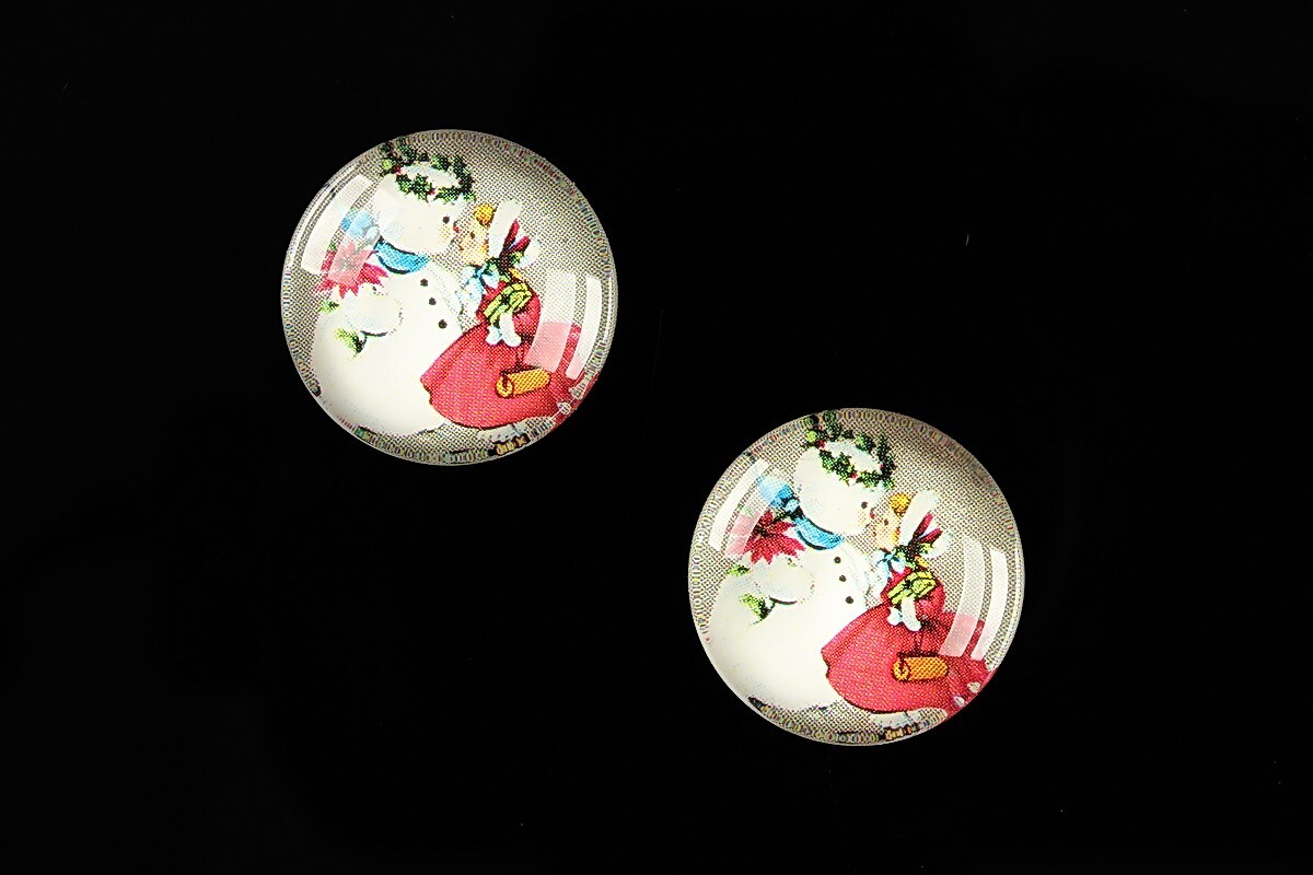 Cabochon sticla 18mm "Christmas" cod 601