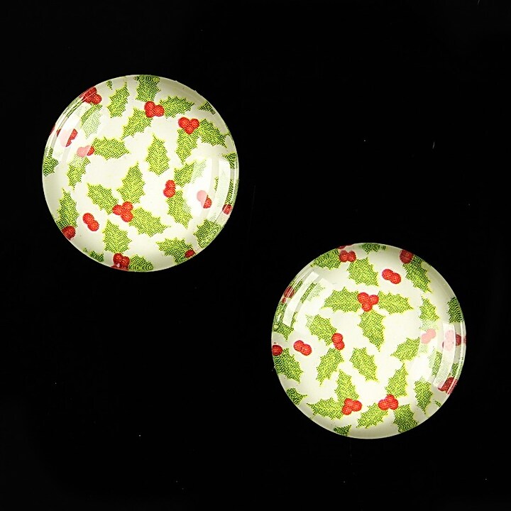 Cabochon sticla 18mm "Christmas" cod 604