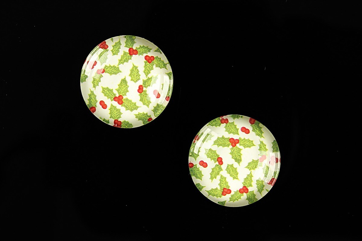 Cabochon sticla 18mm "Christmas" cod 604