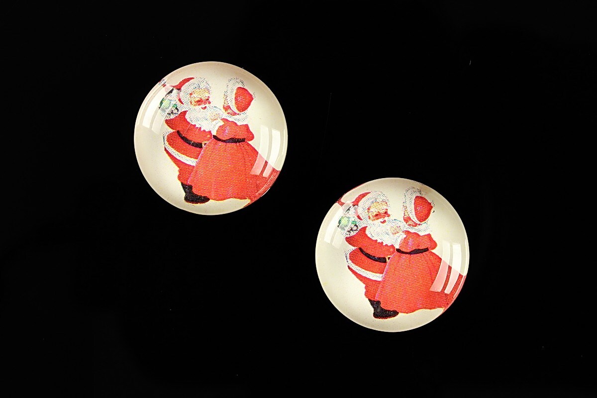 Cabochon sticla 18mm "Christmas" cod 605