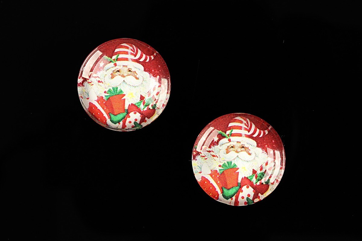 Cabochon sticla 18mm "Christmas" cod 606