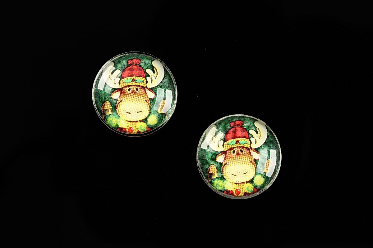 Cabochon sticla 16mm "Christmas" cod 607