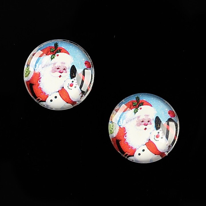 Cabochon sticla 16mm "Christmas" cod 609