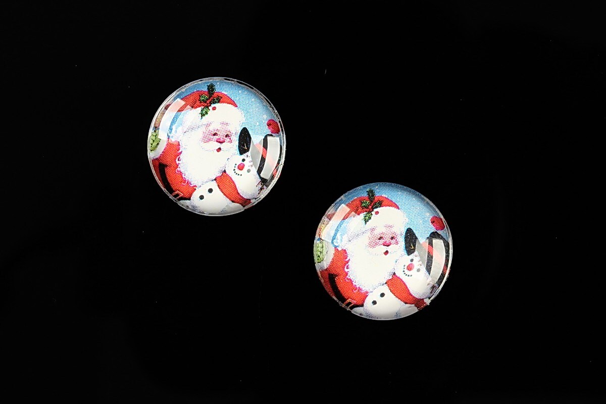 Cabochon sticla 16mm "Christmas" cod 609