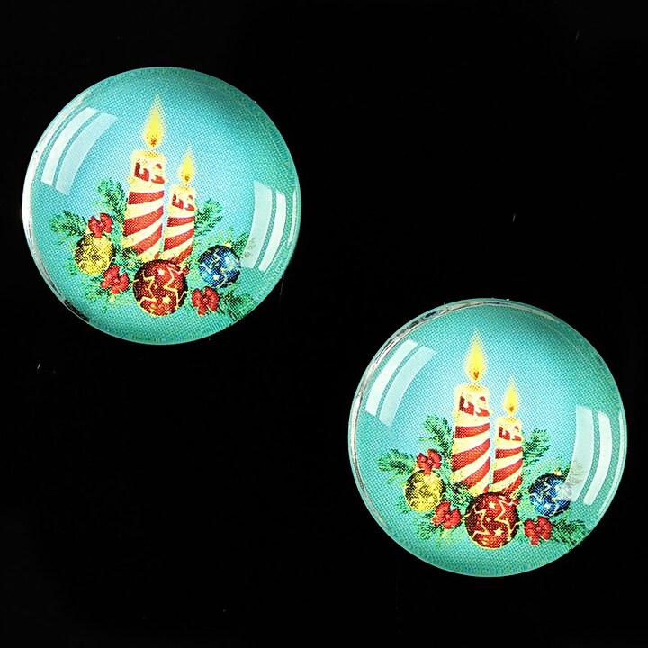 Cabochon sticla 20mm "Christmas" cod 612