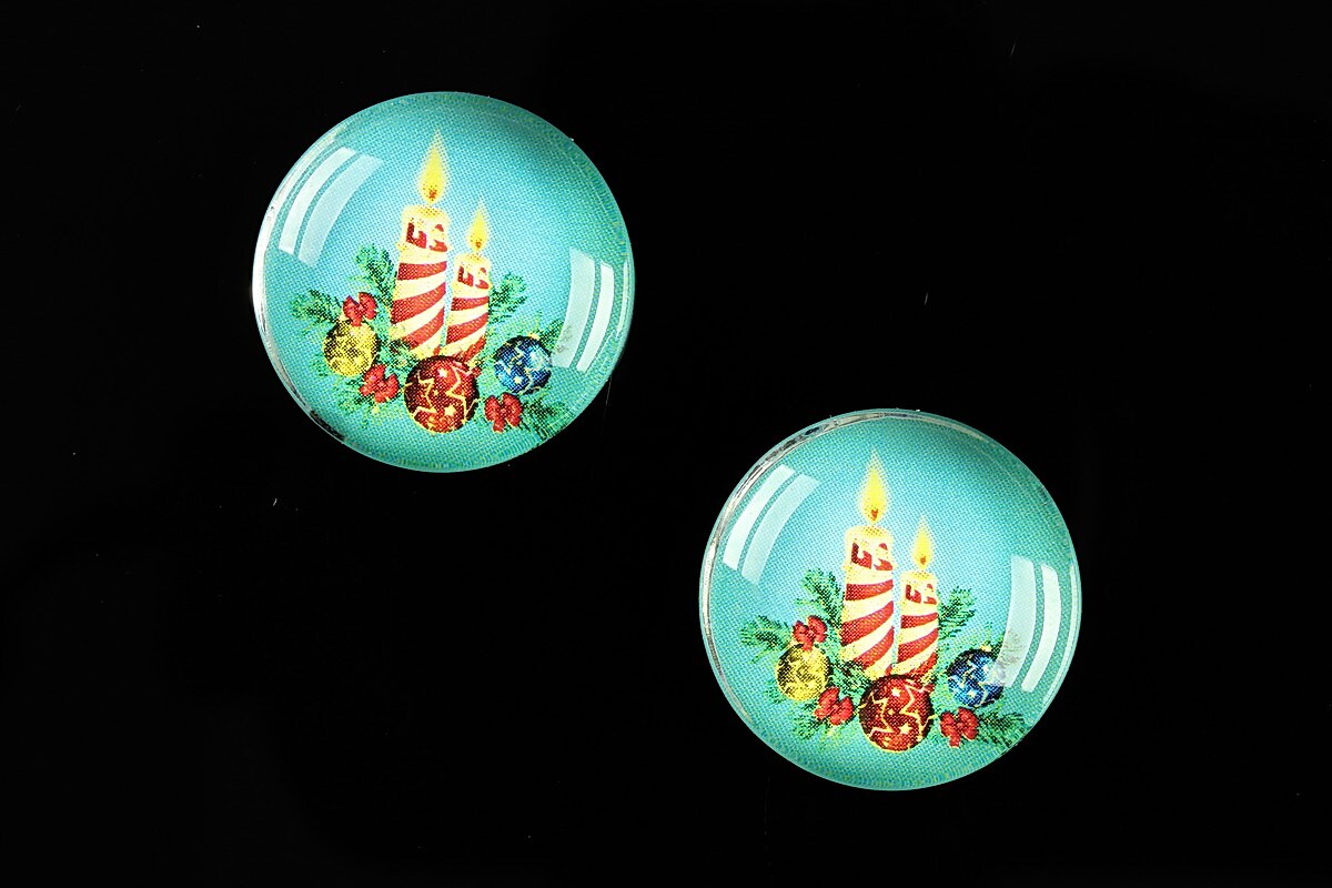 Cabochon sticla 20mm "Christmas" cod 612