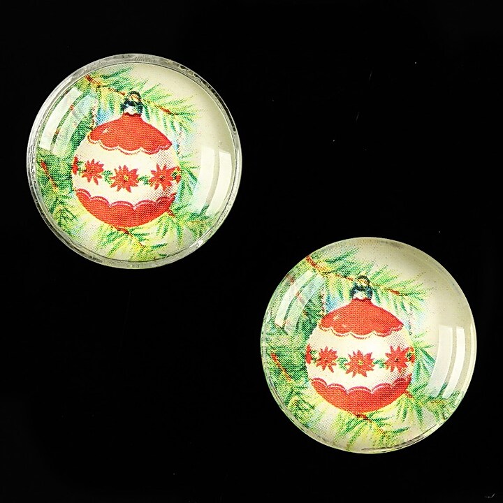 Cabochon sticla 20mm "Christmas" cod 614