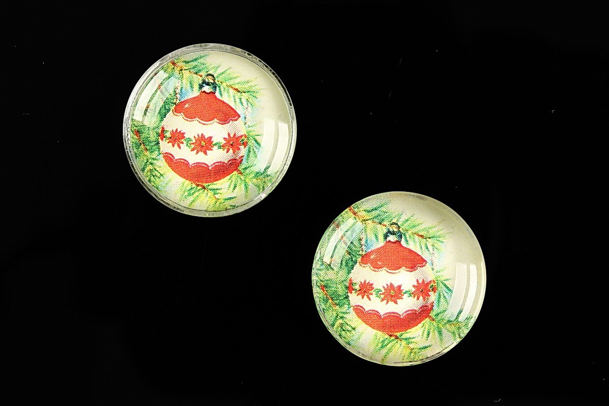 Cabochon sticla 20mm "Christmas" cod 614