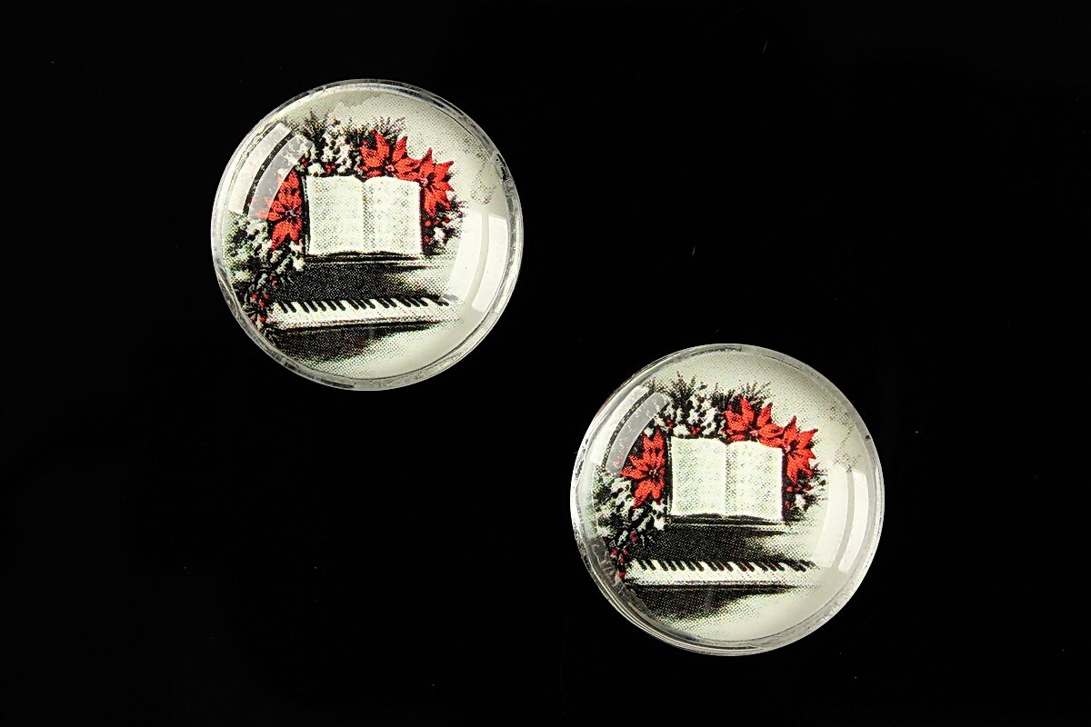 Cabochon sticla 20mm "Christmas" cod 615