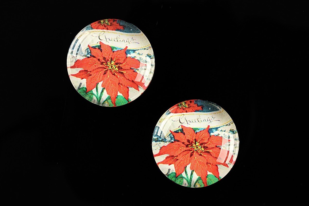 Cabochon sticla 20mm "Christmas" cod 616