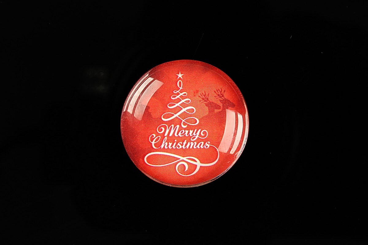 Cabochon sticla 25mm "Christmas" cod 619