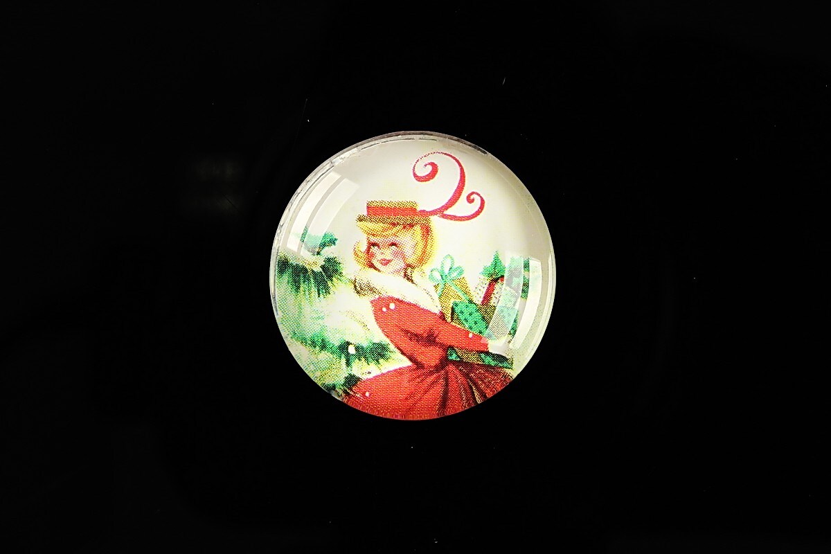 Cabochon sticla 25mm "Christmas" cod 622