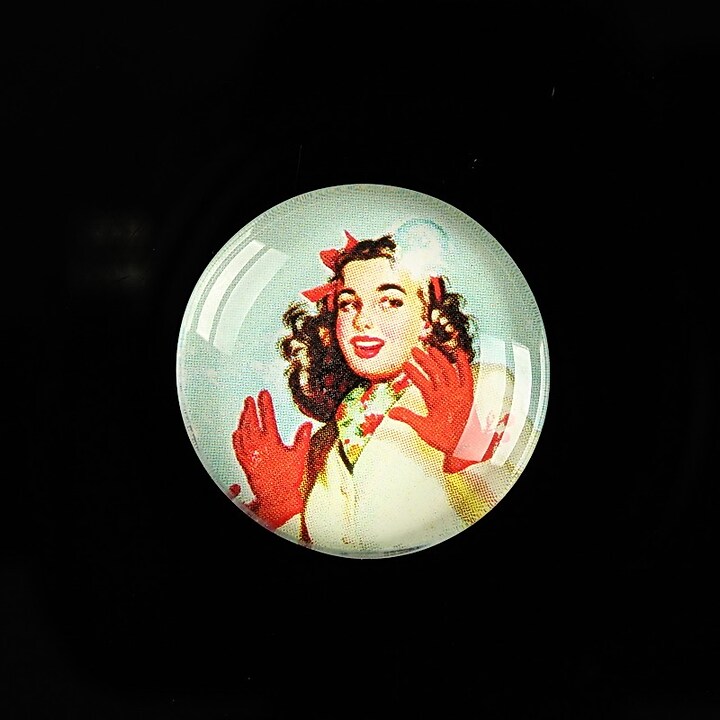 Cabochon sticla 25mm "Christmas" cod 624