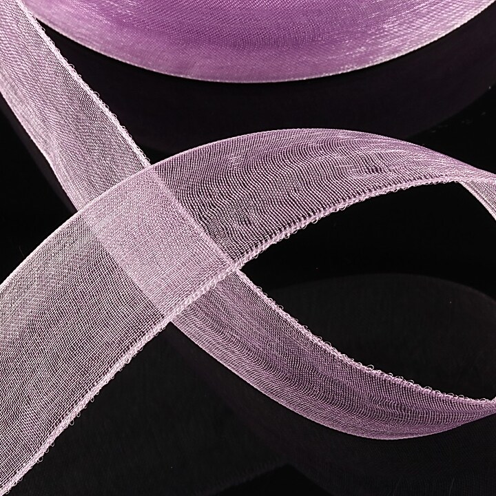 Panglica organza, latime 2,4cm (1m) - liliac
