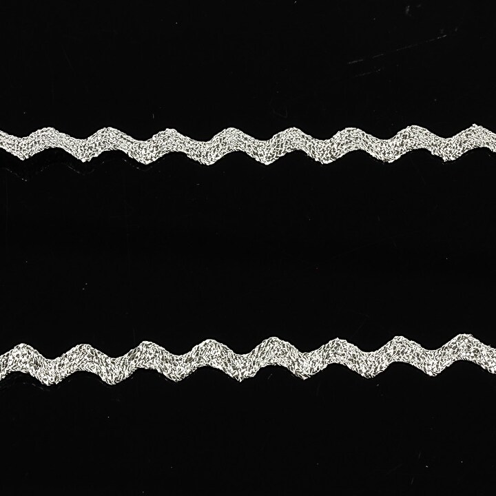 Tresa zig-zag argintie, latime 0,6cm (1m)