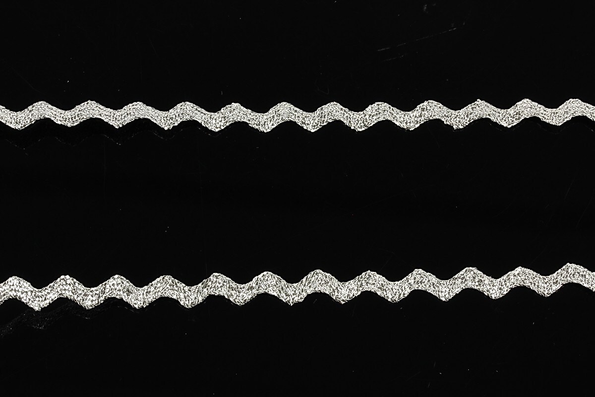 Tresa zig-zag argintie, latime 0,6cm (1m)