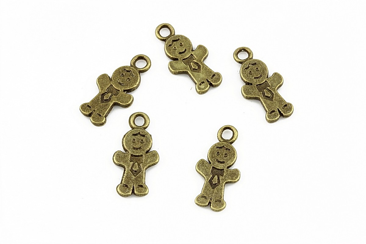 Charm bronz gingerbread 17x9mm