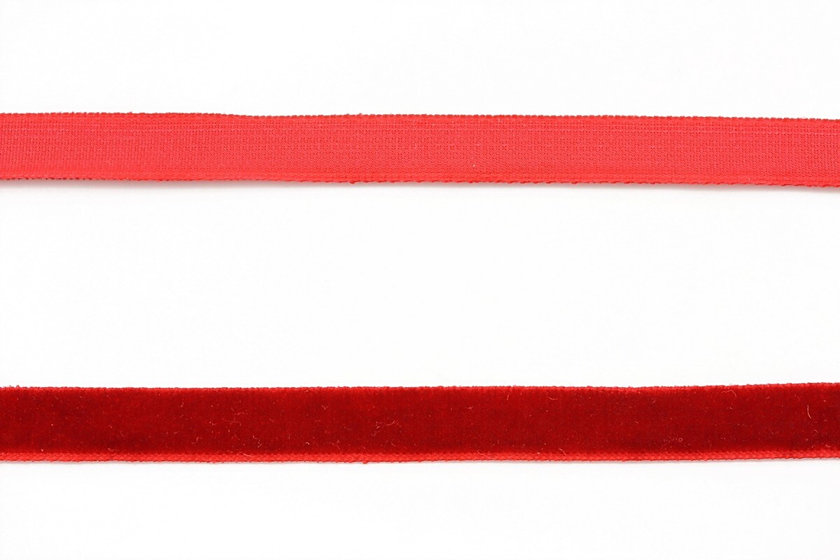Panglica aspect catifea rosu inchis, latime 1cm (1m)