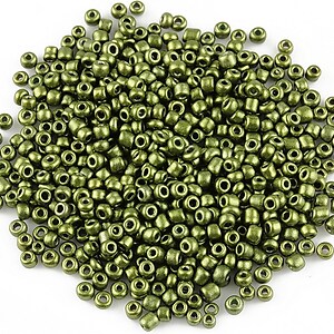 Margele de nisip 2mm cu efect frosted (50g) - cod 350 - verde olive