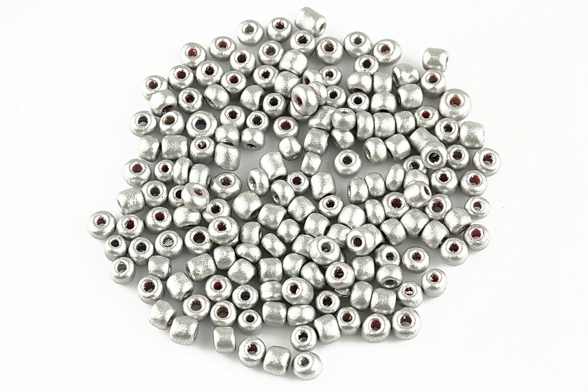 Margele de nisip frosted 3mm (50g) - cod 404 - argintiu