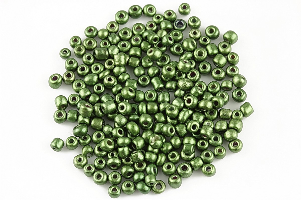 Margele de nisip 3mm cu efect frosted (50g) - cod 407 - verde