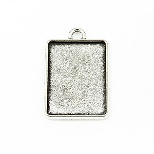 Baza cabochon argintiu antichizat 31x20mm, interior 25x18mm