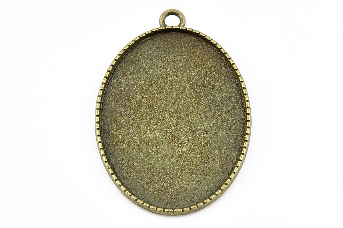 Baza cabochon turnul Eiffel bronz 46x32mm, interior 40x30mm