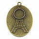 Baza cabochon turnul Eiffel bronz 46x32mm, interior 40x30mm