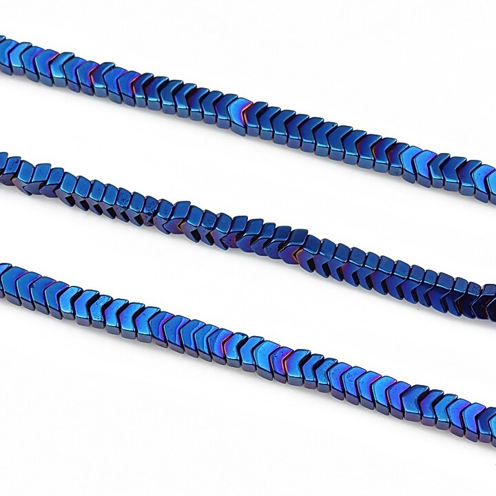 Hematit electroplacat 2x3mm - albastru