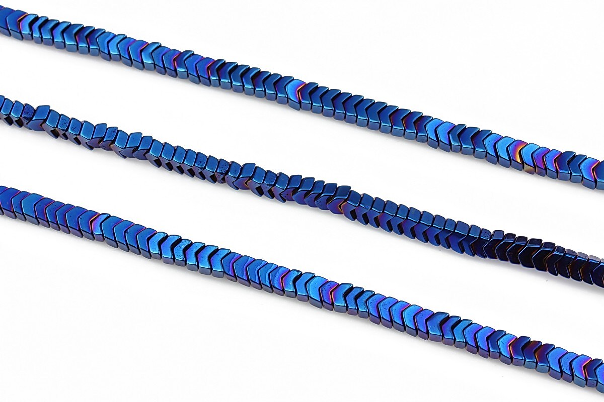 Hematit electroplacat 2x3mm - albastru