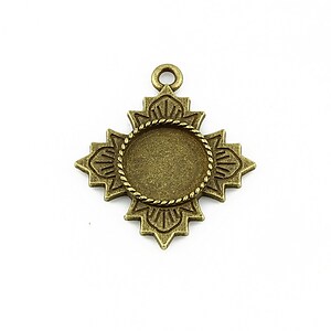 Baza cabochon bronz 30x26mm, interior 12mm