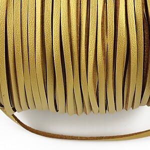 Snur faux suede latime 3mm (5m) - auriu cu efect de piele