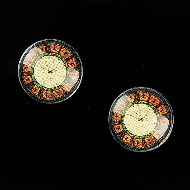 Cabochon sticla 16mm "Old Clock" cod 626