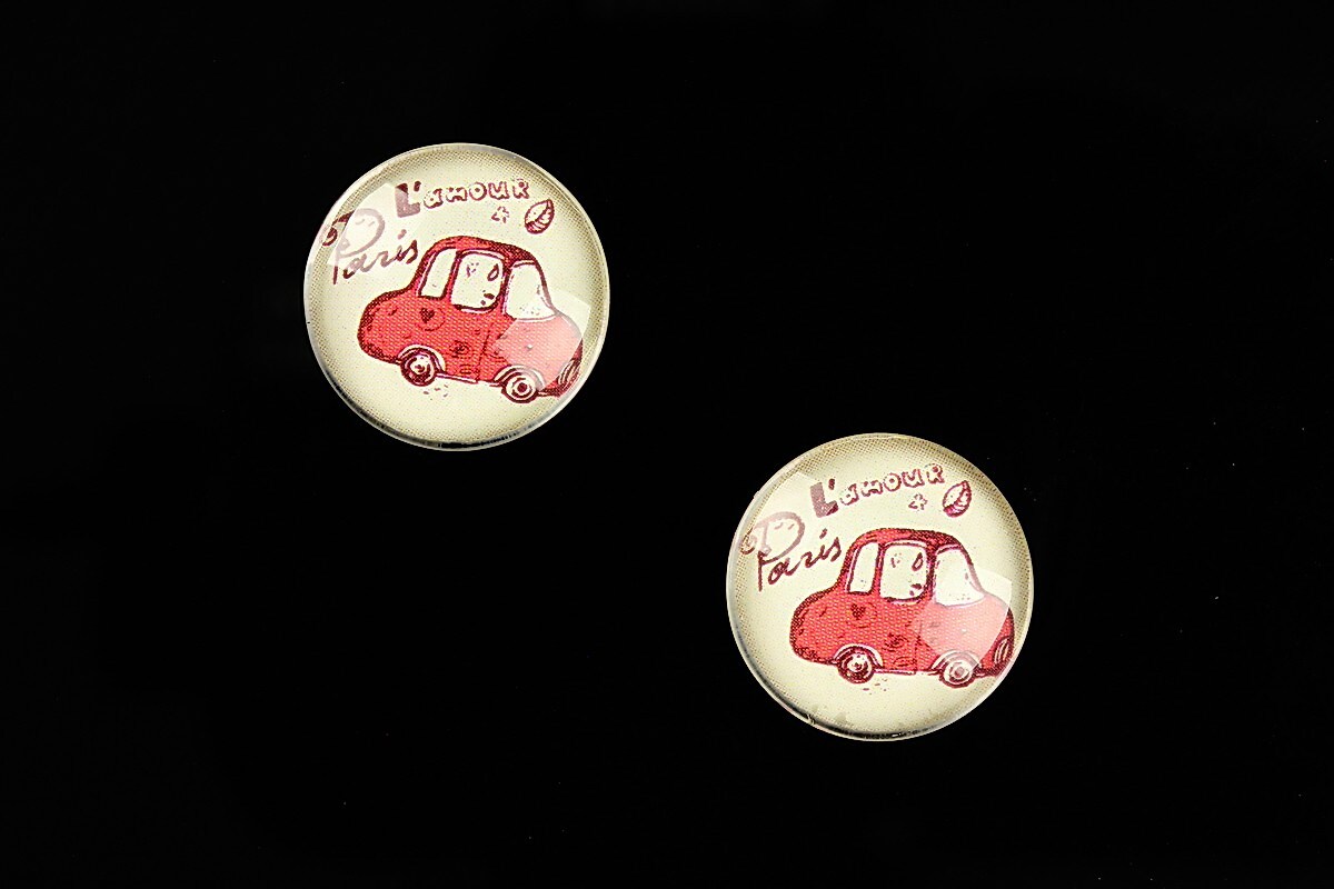 Cabochon sticla 16mm "Vintage Paris" cod 631