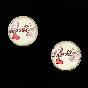 Cabochon sticla 16mm "Vintage Paris" cod 632