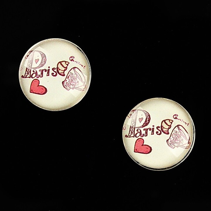 Cabochon sticla 16mm "Vintage Paris" cod 632