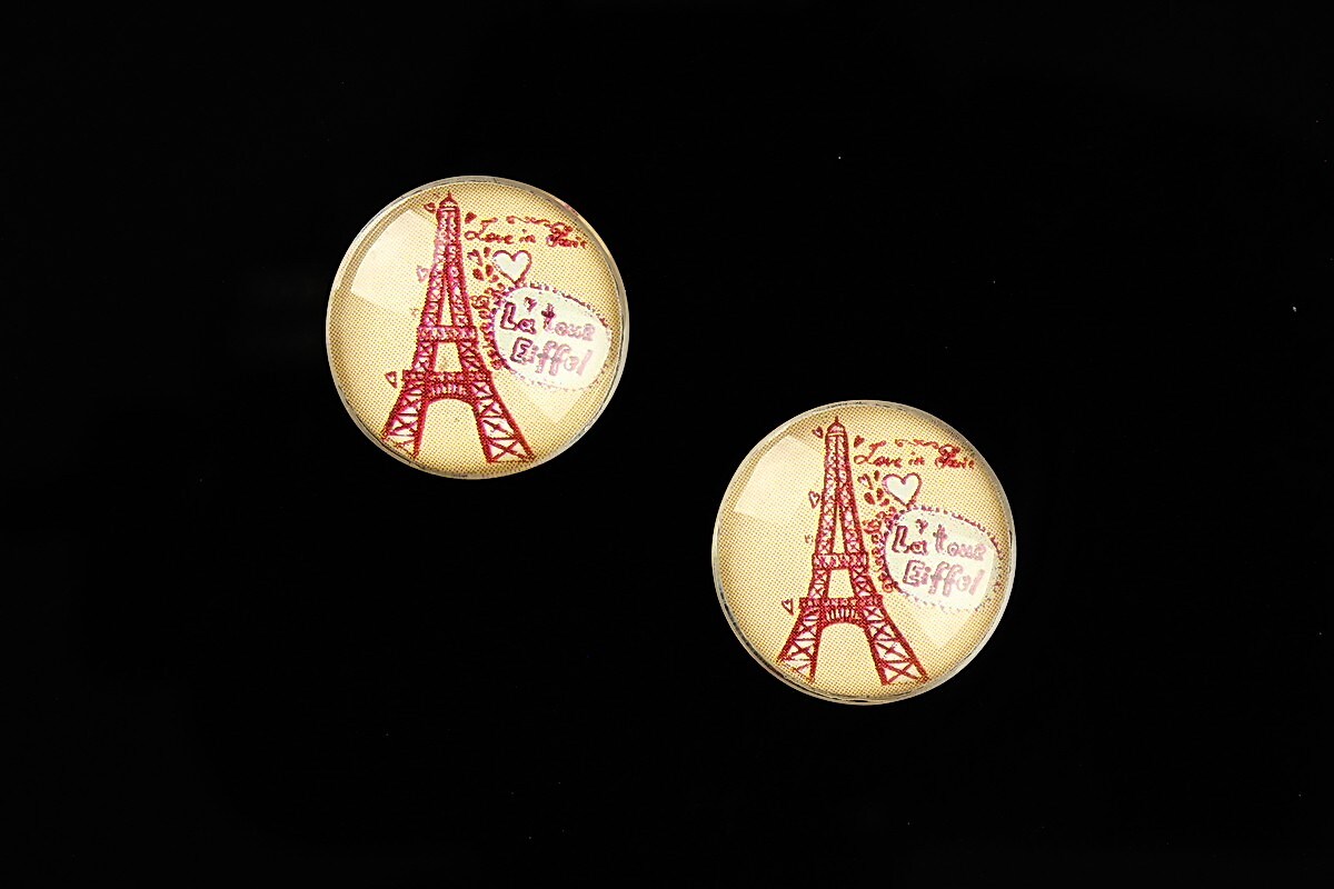 Cabochon sticla 16mm "Vintage Paris" cod 635