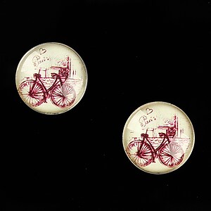 Cabochon sticla 16mm "Vintage Paris" cod 636